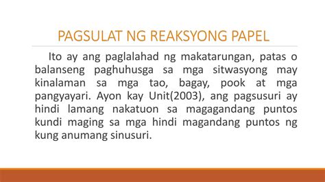 reaksyong papel format|Pagsulat ng Reaksyong Papel.pptx .